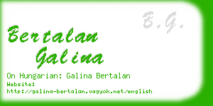 bertalan galina business card